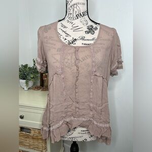 Alloy Apparel Dusty Rose Ruffle Top